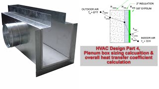 hvac design Part 4 ll Plenum box sizing amp Heat transfer coefficient U value calculation procedure [upl. by Eatnoid335]