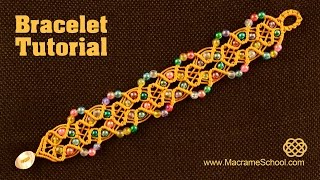 Beaded Fall Bracelet Tutorial  Macrame School [upl. by Aborn]