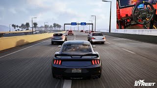 Mustang Dark Horse Traffic Cutup  CarX Street PC  Steering Wheel Gameplay [upl. by Auohc]