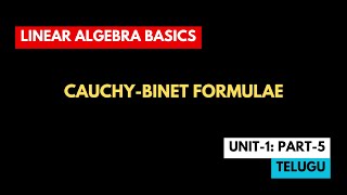 Cauchy Binet Formulae Problem  Telugu  Linear Algebra Pt5 [upl. by Cohberg]