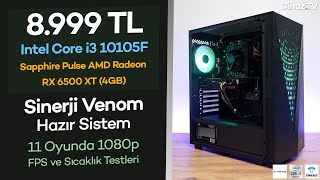 8999 TL Hazır Sistem Sinerji Venom İncelemesi  i3 10105F RX 6500 XT 2x8 GB RAM FPS Testleri [upl. by Leonard]