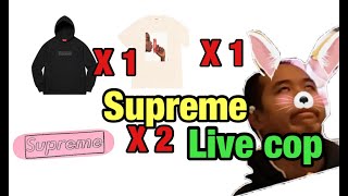 Supreme Live Cop Week 1 ss21 MANUAL CHECKOUT  Kaws Box logo Kaws skateboard [upl. by Anitteb]