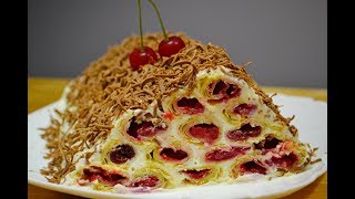 Сметанный Торт с Вишней quotМонастырская Избаquot Cake with Cherry [upl. by Aleedis]