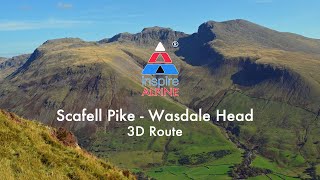 Scafell Pike from Wasdale Head  3D Route [upl. by Atikahc]