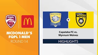 McDonalds FQPL 1 Men R14  Capalaba FC vs Wynnum Wolves Highlights [upl. by Eoz859]