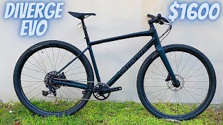 2021 SPECIALIZED DIVERGE COMP EVO THE BEST GRAVEL BIKE OUT THERE FLAT HANDLEBAR FUTURE SHOCK [upl. by Phillipe]