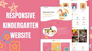 How To Make A Responsive Kindergarten Website Design Using HTML  CSS  JAVASCRIPT [upl. by Troy]