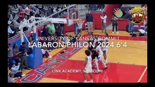 UNIVERSITY OF KANSAS COMMIT Labaron Philon 2024 64 Link Academy Missouri [upl. by Remoh]