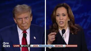 WATCH Harris and Trump face question about climate change in debate  ABC Presidential Debate [upl. by Irat]