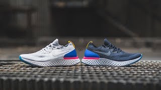 Review amp OnFeet Nike Epic React Flyknit quotCollege Navy  Racer Bluequot [upl. by Arriaet63]