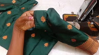 Very easy method for beginnerstrending elbow puff sleeve design cutting amp stitching for blouse [upl. by Elagiba172]