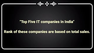 Top 5 IT Companies in India  Find Jobs  Jobs for Freshers [upl. by Solis]