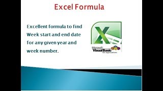 Excel Formula to extract week start and end dates from year and week number [upl. by Atiuqahc]