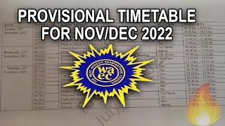 NovDec 2022 Provisional timetable [upl. by Aserehs]