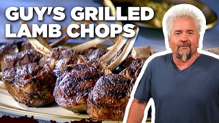 Guy Fieris Grilled Lamb Chops with Charmoula  Guys Big Bite  Food Network [upl. by Adnylem]