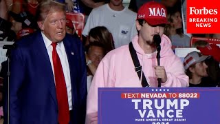 We Need Trump Back Really Bad Bryce Hall Joins Trump On Stage At Rally In Las Vegas Nevada [upl. by Micaela]