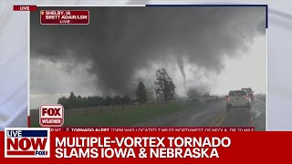 Enormous multivortex tornado rips through Iowa  LiveNOW from FOX [upl. by Nauqes]