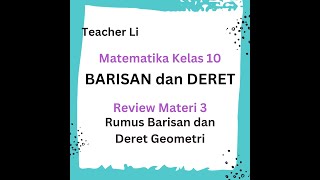 JADI PAHAM Rumus Barisan dan Deret Geometri BARISAN dan DERET GEOMETRI Matematika Kelas 10 SMA [upl. by Treat]