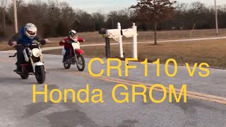 Honda CRF110 vs Honda GROM mods belowdad vs son [upl. by Neetsuj919]