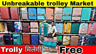 Trolley bags wholesale market in delhi  luggage bags travelling bags cabin bags Bag market delhi [upl. by Enneiluj455]