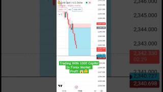 Used 1000 Capital In Forex Market amp Profit In Gold 😲😱 trading forextrading shorts youtubeshorts [upl. by Mureil]