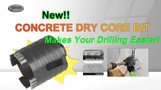 Dryuse concrete core drill bit with diamond turbo segments and threaded drill bit [upl. by Lesab933]