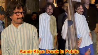 After Third Marriage Drunk Aamir Khan in Messy Looks about to Trip in Public [upl. by Seitz]