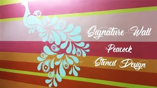 🎨 Asian Paints Signature Wall  Peacock Stencil Design  Interior Design 🎨 [upl. by Arvy392]