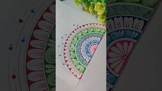 Easy half Mandala for beginners 🌻❤️forbeginners mandalaart art trending viralvideo [upl. by Haimerej907]