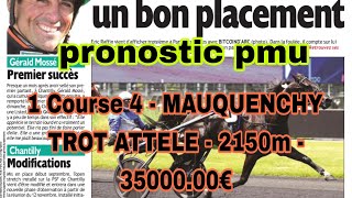 PRONOSTIC PMU QUINTE 13 novembre 2024 1 Course 4  MAUQUENCHYTROT ATTELE  2150m  3500000€ [upl. by Jezabelle]