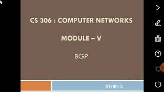 CS 306  Computer Networks  Part 7  BGP [upl. by Dayiz359]