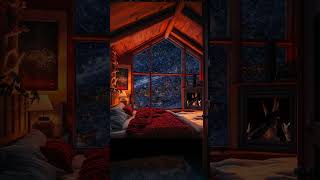 Tranquil Winter Retreat  Sleep Soundly with Fireplace Snowstorm relax shots [upl. by Meerek3]