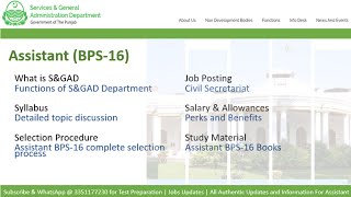 PPSC Test Preparation SampGAD Assistant BPS16  PPSC latest Jobs 2024  Topics amp Study Material [upl. by Steffen]