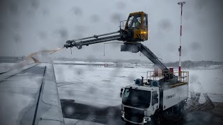 Deicing the airplane and taking off from HEL Helsinki Finland  ASMR Slow TV  Dec 7 2022 [upl. by Ivens]