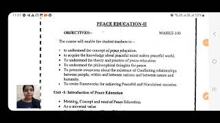 Peace Education Med 4th semester syllabus  Med 4th Semester  Med class Classes by Babita Gupta [upl. by O'Connell]