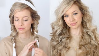 The BEST Heatless Overnight Curls Tutorial 💕 Robe Curls [upl. by Ballard]