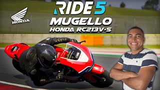 RIDE 5  UNE COURSE MOTOGP AU MUGELLO EN HONDA RC213VS [upl. by Kinnon]