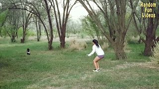 Crazy Filipina Chases Ornery Skunk Girl vs Skunk What Will Happen [upl. by Ardnaxela279]