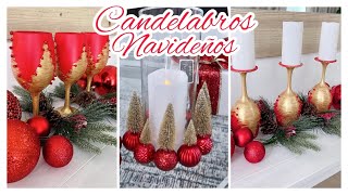 CENTROS DE MESA ELEGANTES 🎄CÓMO HACER CANDELABROS PARA NAVIDAD [upl. by Zetnod]