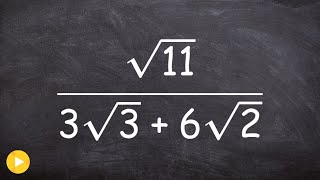 Rationalizing the denominator with two radicals in the denominator [upl. by Neitsabes]