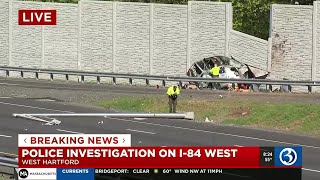 I84 west in West Hartford shuts down following serious crash [upl. by Eniamret]