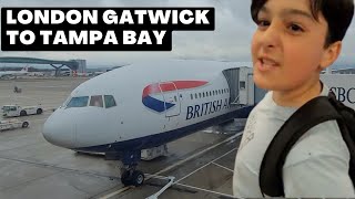 London Gatwick to Tampa Bay British Airways [upl. by Annehsat]