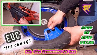 EUC Tire Change  FT The quotCommander Gt Proquot Electric Unicycle  Complete Step By Step Guide [upl. by Arelc]