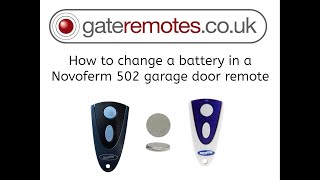 How to change the battery in a Novoferm 502 garage door remote [upl. by Naaman70]