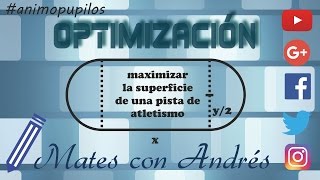 Optimización – Maximizar la superficie de una pista de atletismo SELECTIVIDAD EBAU EVAU PAU [upl. by Nakashima]