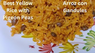 How to cook Arroz con Gandules Yellow Rice with Pigeon Peas Puerto Rican Rice [upl. by Ahsienel]