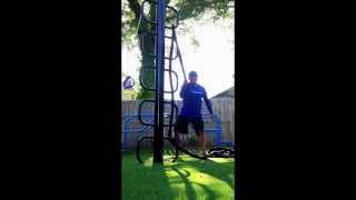 Battle Rope pulls on the MoveStrong TRex Outdoor Fitness Station [upl. by Alsworth]