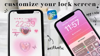 iOS16 how to customize your lock screen aesthetic 🌷✨ app amp setting [upl. by Arnulfo]