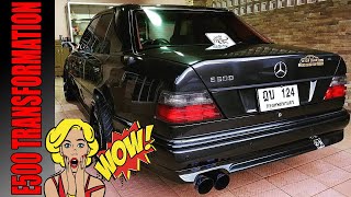 W124 E500 TRANSFORMATION amg body kit brabus v8 mercedes w124 c124 w140 w126 w201 w123 r129 r170 [upl. by Liahkim]