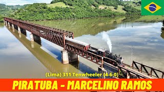 Cab Ride Steam Train Piratuba  Marcelino Ramos quotTrem das Termasquot Brazil train drivers view 4K [upl. by Yoko50]